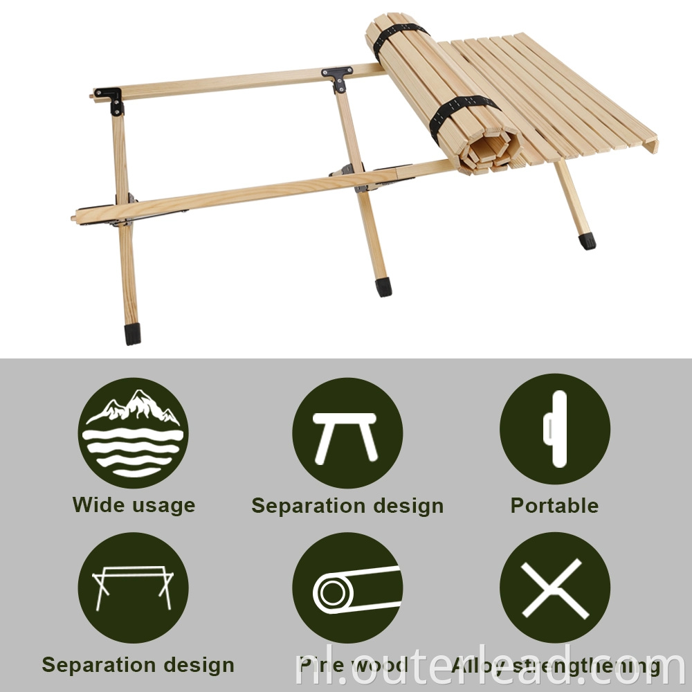 Dennen houten opvouwbare rechthoekige tafel 90x60 cm middelgrote grootte